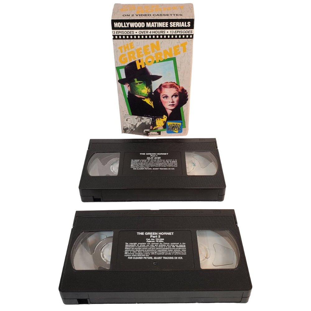 "The Green Hornet" TV Series on (2) VHS. 13 Episodes in Black and White. 1993